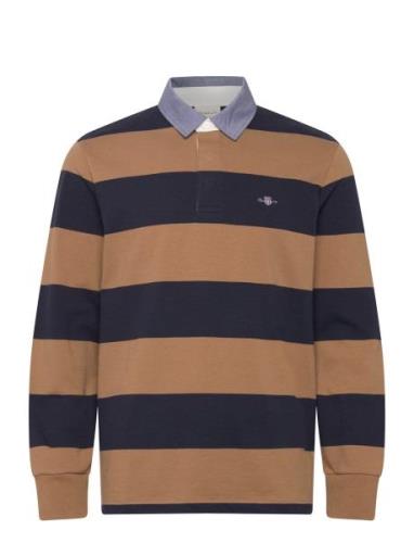 Reg Chambray Stripe Heavy Rugger Tops Polos Long-sleeved Navy GANT