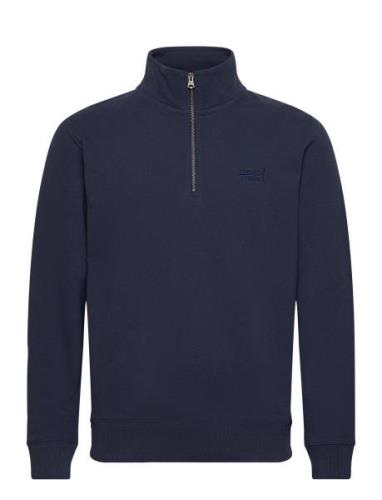 Essential Logo Henley Tops Knitwear Half Zip Jumpers Navy Superdry