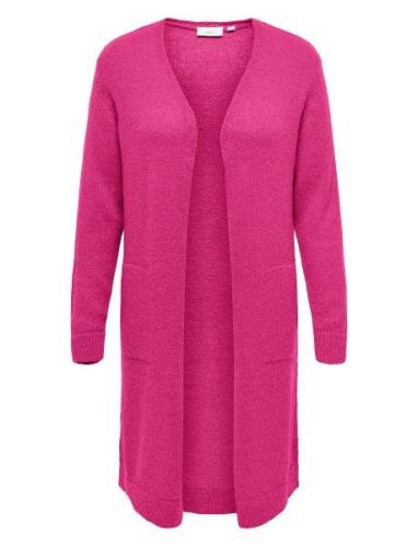 Carannie Life Ls Long Open Cardigan Knt Tops Knitwear Cardigans Pink O...