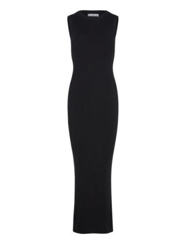 Knit Long Dress Maxikjole Festkjole Black Mango