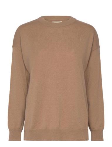 Superfine Lambswool C-Neck Tops Knitwear Jumpers Beige GANT