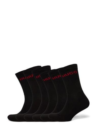 6P Qs Rib Logo Cc Underwear Socks Regular Socks Black HUGO