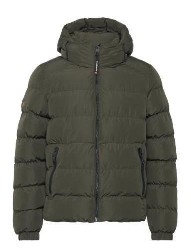 Hooded Sports Puffer Jacket Fôret Jakke Khaki Green Superdry