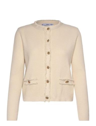 Button Knit Cardigan Tops Knitwear Cardigans Cream Mango