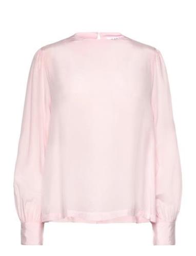 Srnikki Highneck Blouse Tops Blouses Long-sleeved Pink Soft Rebels