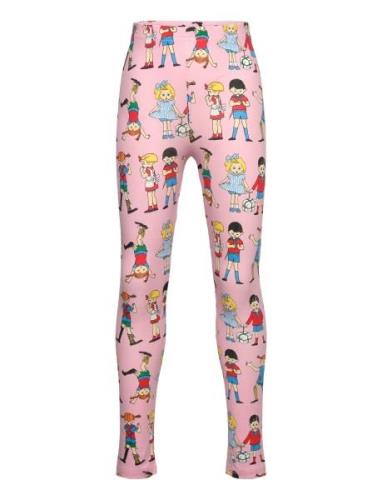 Pippi And Friends Leggings Bottoms Leggings Pink Martinex