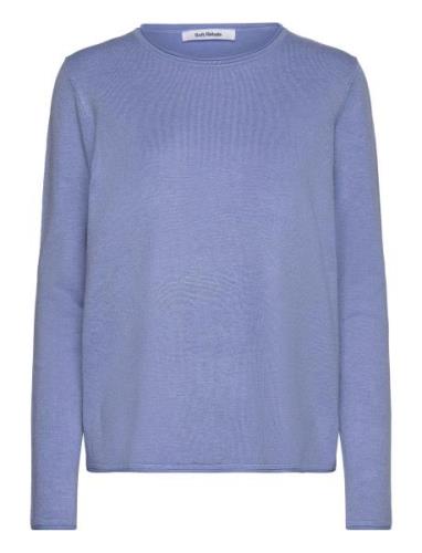 Srmarla O-Neck Roll Edge Knit Tops Knitwear Jumpers Blue Soft Rebels