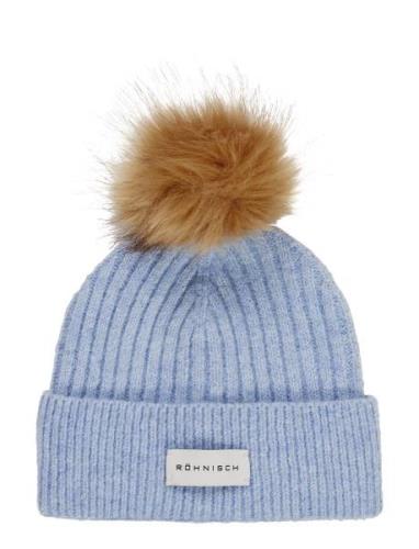 Pom Rib Beanie Sport Headwear Beanies Blue Röhnisch