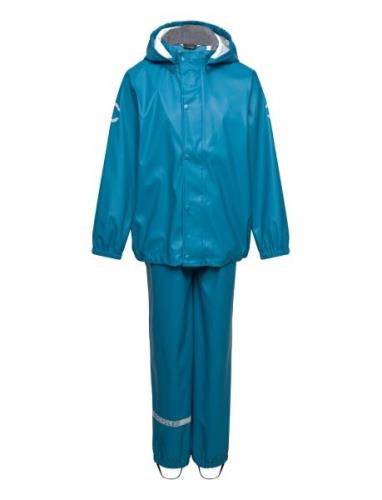 Pu Rain W. Susp. Recycled Outerwear Rainwear Rainwear Sets Blue Mikk-l...