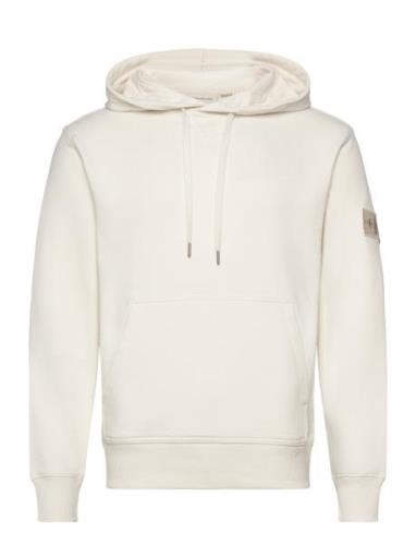 Badge Hoodie Tops Sweat-shirts & Hoodies Hoodies Cream Calvin Klein Je...