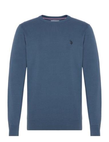 Uspa Knit Adair Men Tops Knitwear Round Necks Blue U.S. Polo Assn.