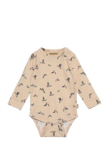 Body L/S Printed Bodies Long-sleeved Beige Petit Piao