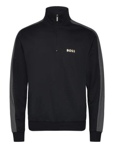 Tracksuit 1/4 Jacket Tops Sweat-shirts & Hoodies Sweat-shirts Black BO...