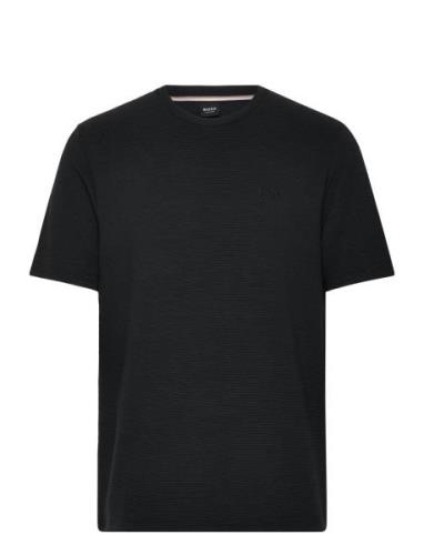 Rib T-Shirt Tops T-shirts Short-sleeved Black BOSS