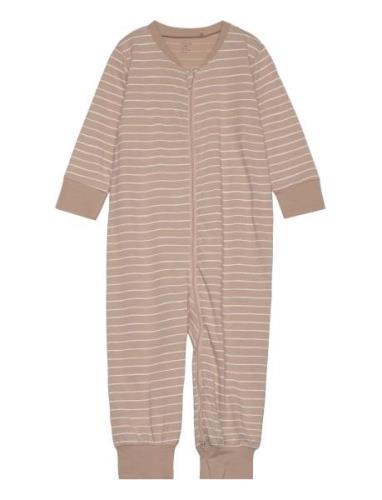 Pyjamas Striped Pyjamas Sie Jumpsuit Beige Lindex