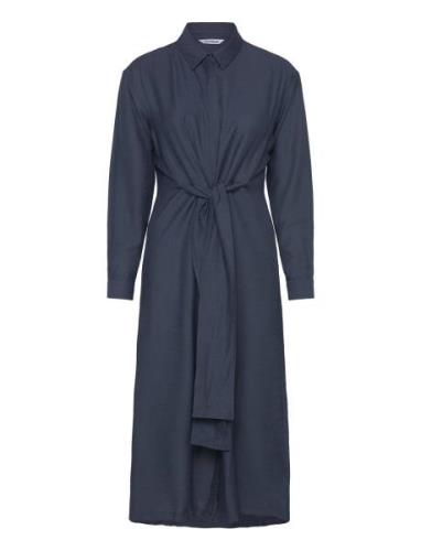 Srsydney Midi Shirt Dress Knelang Kjole Navy Soft Rebels