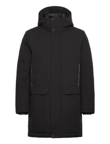 Tech Hooded Parka Parkas Jakke Black Tom Tailor