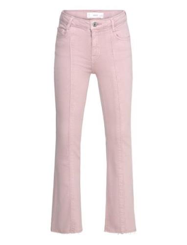 Decorative Seam Flared Jeans Bottoms Jeans Wide Jeans Pink Mango