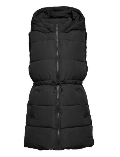 Long Quilted Gilet Fôret Vest Black Mango