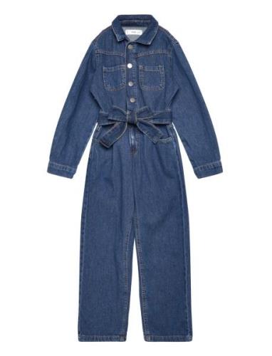 Long Denim Jumpsuit Jumpsuit Blue Mango