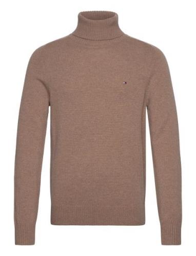 Lambswool Roll Neck Tops Knitwear Turtlenecks Beige Tommy Hilfiger