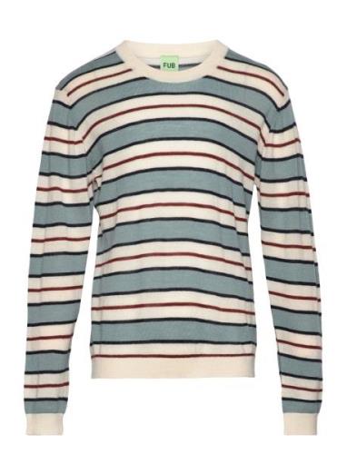 Striped Blouse Tops Knitwear Pullovers Green FUB