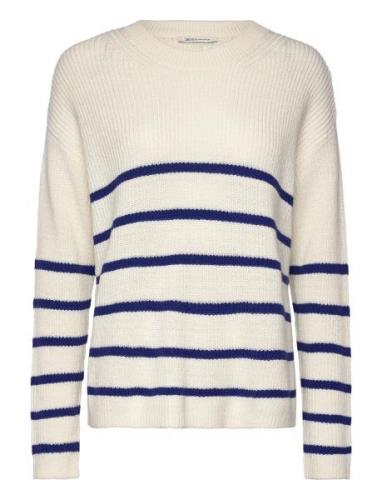 Pullover With Stripes Tops Knitwear Jumpers White Tom Tailor