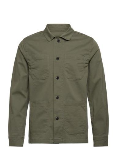 Superflex Overshirt L/S Tops Overshirts Khaki Green Lindbergh