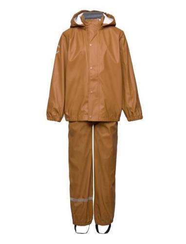 Pu Rain W. Susp. Recycled Outerwear Rainwear Rainwear Sets Brown Mikk-...