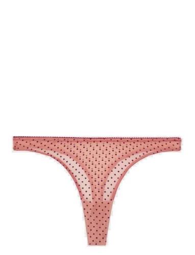 Mesh Thong Stringtruse Undertøy Pink Understatement Underwear