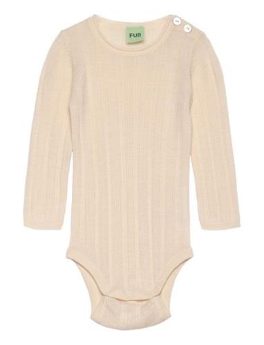 Baby Rib Body Bodies Long-sleeved Beige FUB