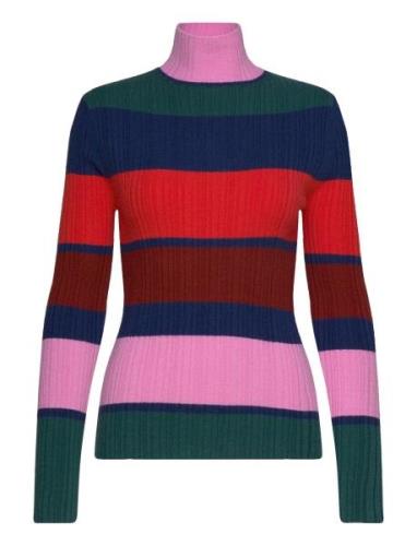 Multi Stripes Knitted Turtle Neck Tops Knitwear Turtleneck Multi/patte...