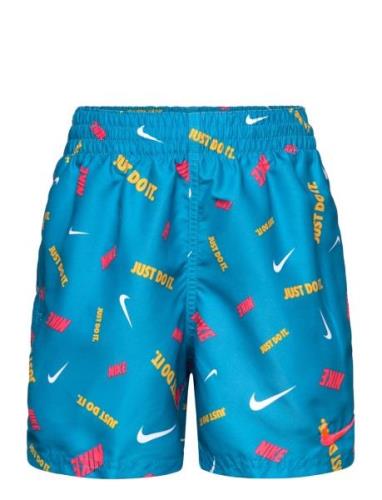 Nike B 4 Volley Short Print Badeshorts Blue NIKE SWIM