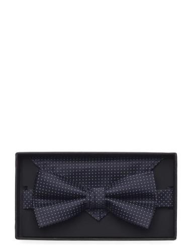 Polyester Bow Tie With Dots Sløyfe Navy Lindbergh Black