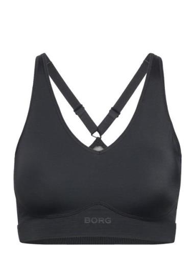 Borg Mid V Support Sport Bras & Tops Sports Bras - All Black Björn Bor...