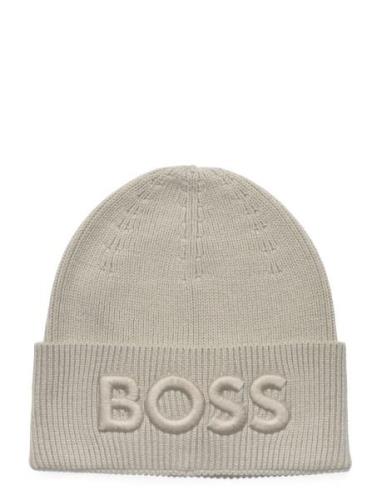 Afox_R Accessories Headwear Beanies Beige BOSS