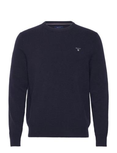 Extrafine Lambswool C-Neck O/S Tops Knitwear Round Necks Navy GANT