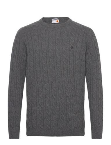 P-B Lambwool Cable Tops Knitwear Round Necks Grey Timberland