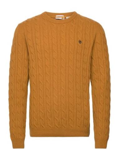 P-B Lambwool Cable Tops Knitwear Round Necks Beige Timberland