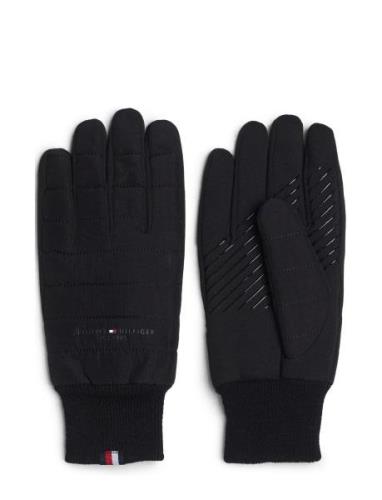 Th Established Mix Nylon Gloves Hansker Black Tommy Hilfiger