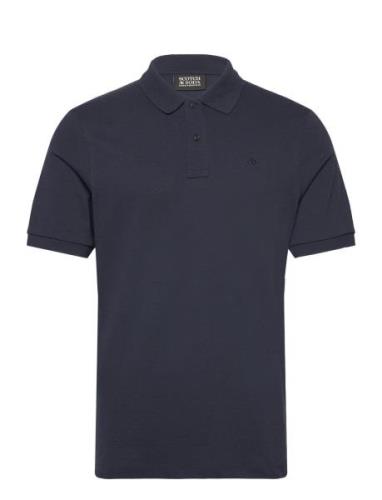 Core Logo Pique Polo Tops Polos Short-sleeved Navy Scotch & Soda