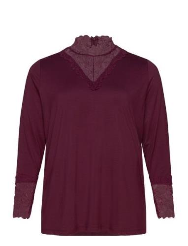 Wa-Stella Tops T-shirts & Tops Long-sleeved Burgundy Wasabiconcept