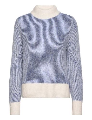 Ihkamara Ls Stripe4 Tops Knitwear Turtleneck Blue ICHI