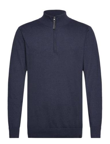 Inancona Tops Knitwear Half Zip Jumpers Navy INDICODE