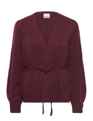 Ihkamara Ca12 Tops Knitwear Cardigans Burgundy ICHI