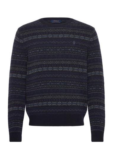 Fair Isle Wool Sweater Tops Knitwear Round Necks Navy Polo Ralph Laure...