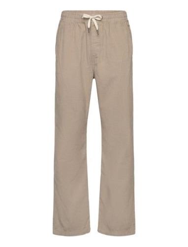 Elastic Waist Corduroy Pants Bottoms Trousers Casual Beige Lindbergh