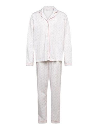 Printed Cotton Pyjamas Pyjamas Sett White Mango