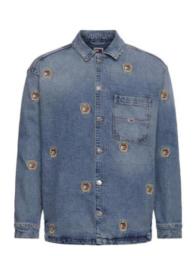 Crest Denim Overshirt Dh6134 Dongerijakke Denimjakke Blue Tommy Jeans