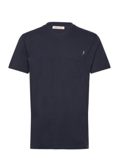 Application T-Shirt Tops T-shirts Short-sleeved Navy Revolution